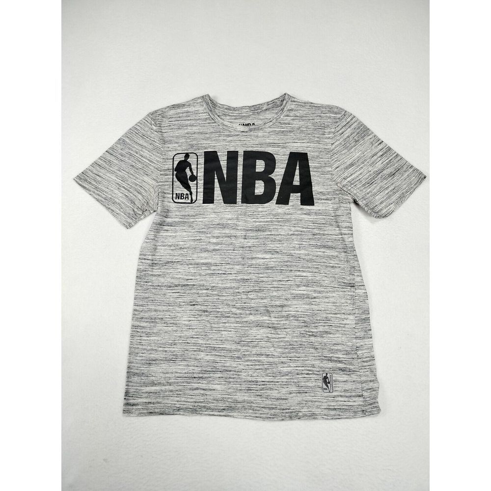 NBA Shirt Small Men's Gray Black Tee Short Sleeve Script Graphic Basketball‎